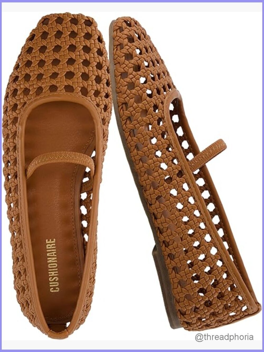 Woven Mary Jane Ballet Flats Memory Foam Comfort Wide Widths